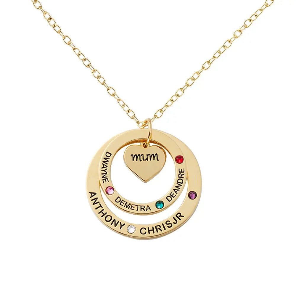 Circle of Love Name Necklace with Custom Birthstones – United