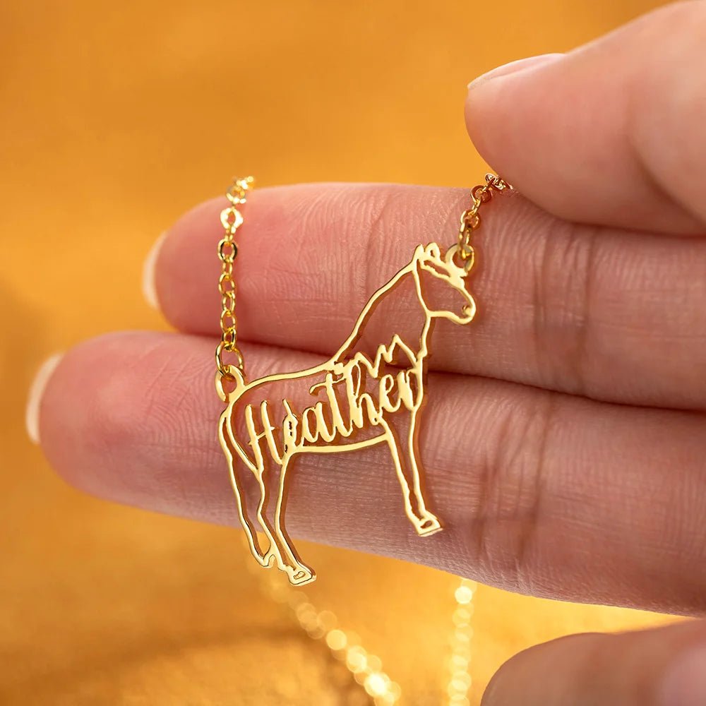 Horse necklace with name hotsell
