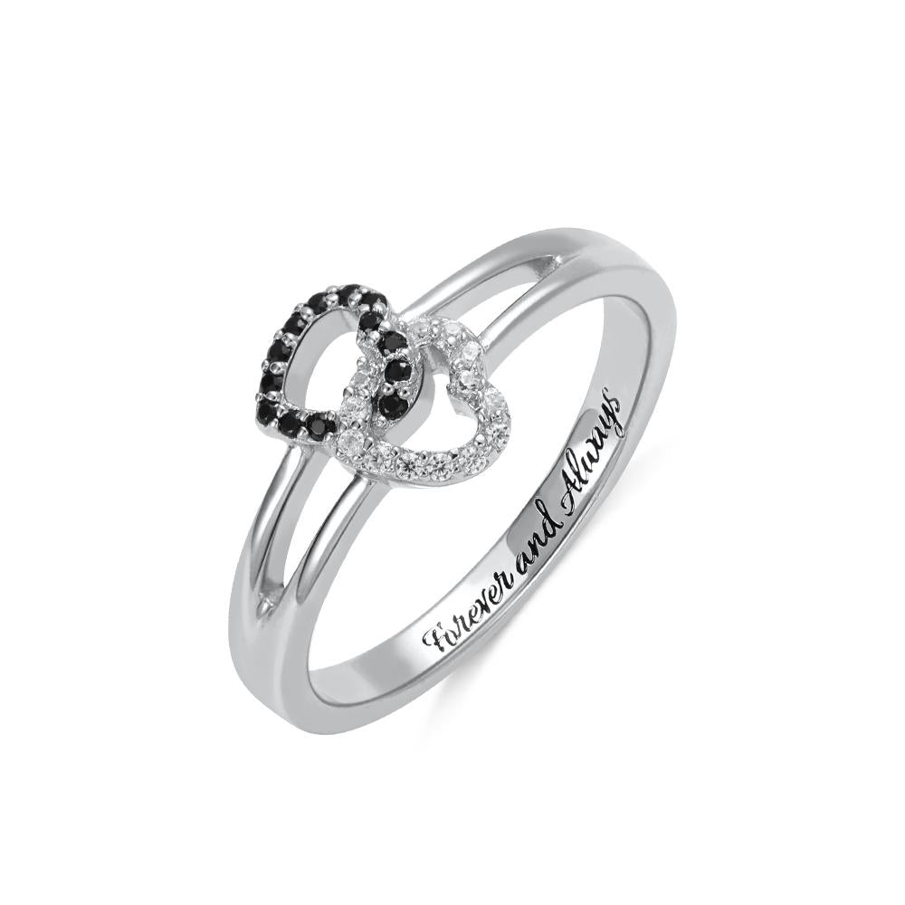 Interlocking Hearts Birthstone Ring – United Bracelets