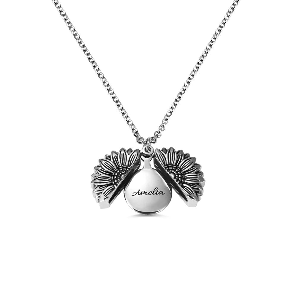 Personalised Sunflower Locket – United Bracelets