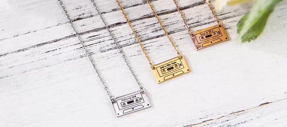 Relive the Nostalgia: Our Custom Cassette Tape Necklace - United Bracelets