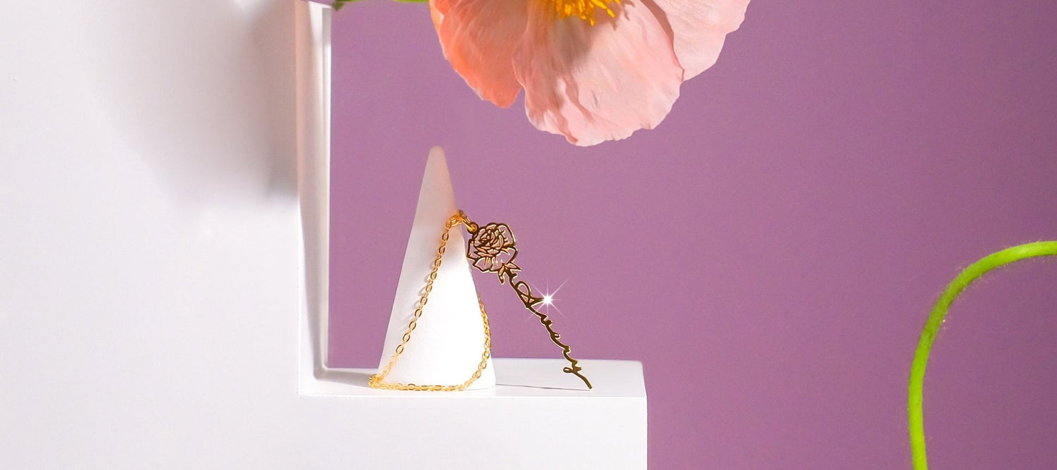 The Perfect Gift: A Customised Birth Flower Name Necklace - United Bracelets