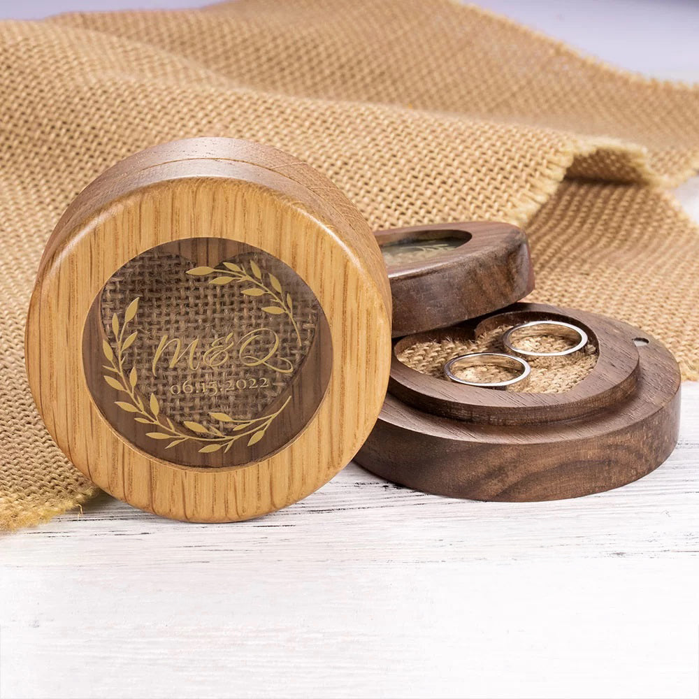Personalised Wooden Wedding Ring Box