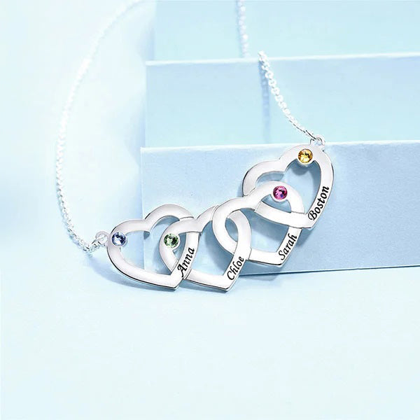 Four Heart Name Necklace