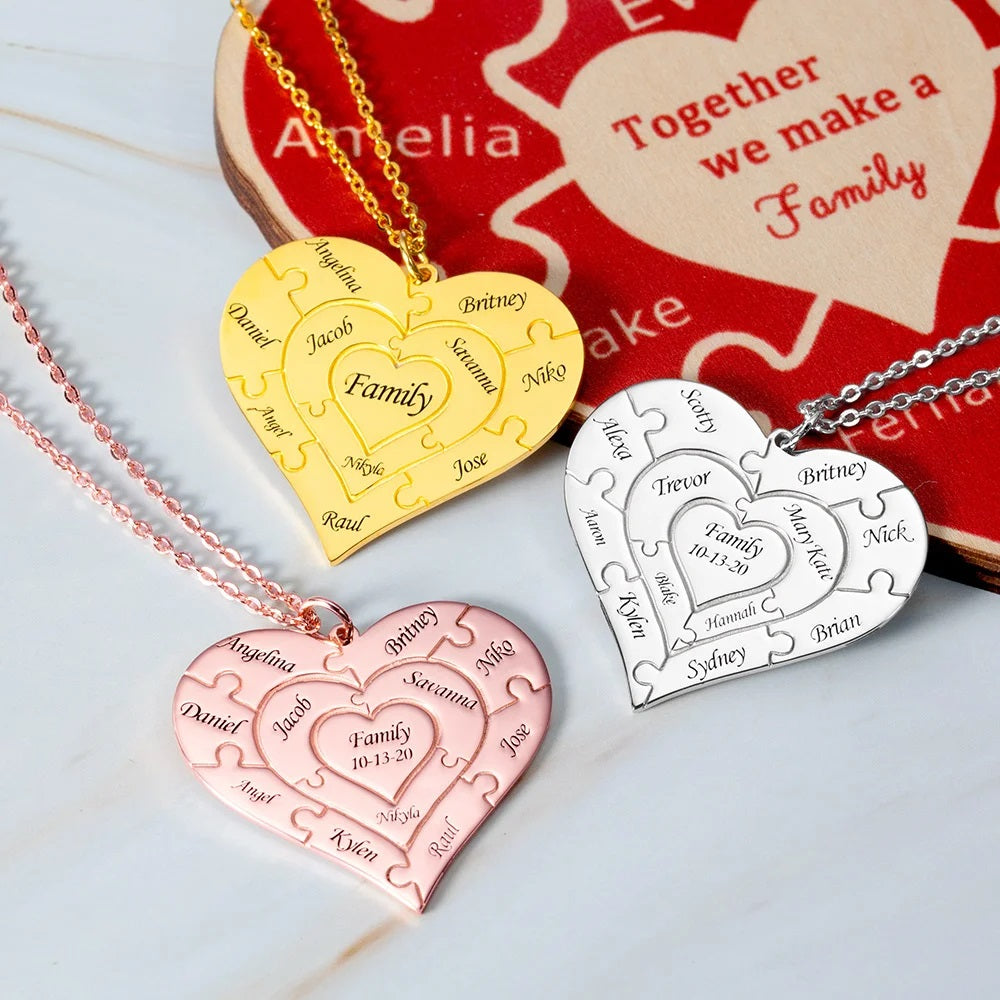 Personalized heart necklace - silver heart necklace - heart name necklace  gift from grandkids