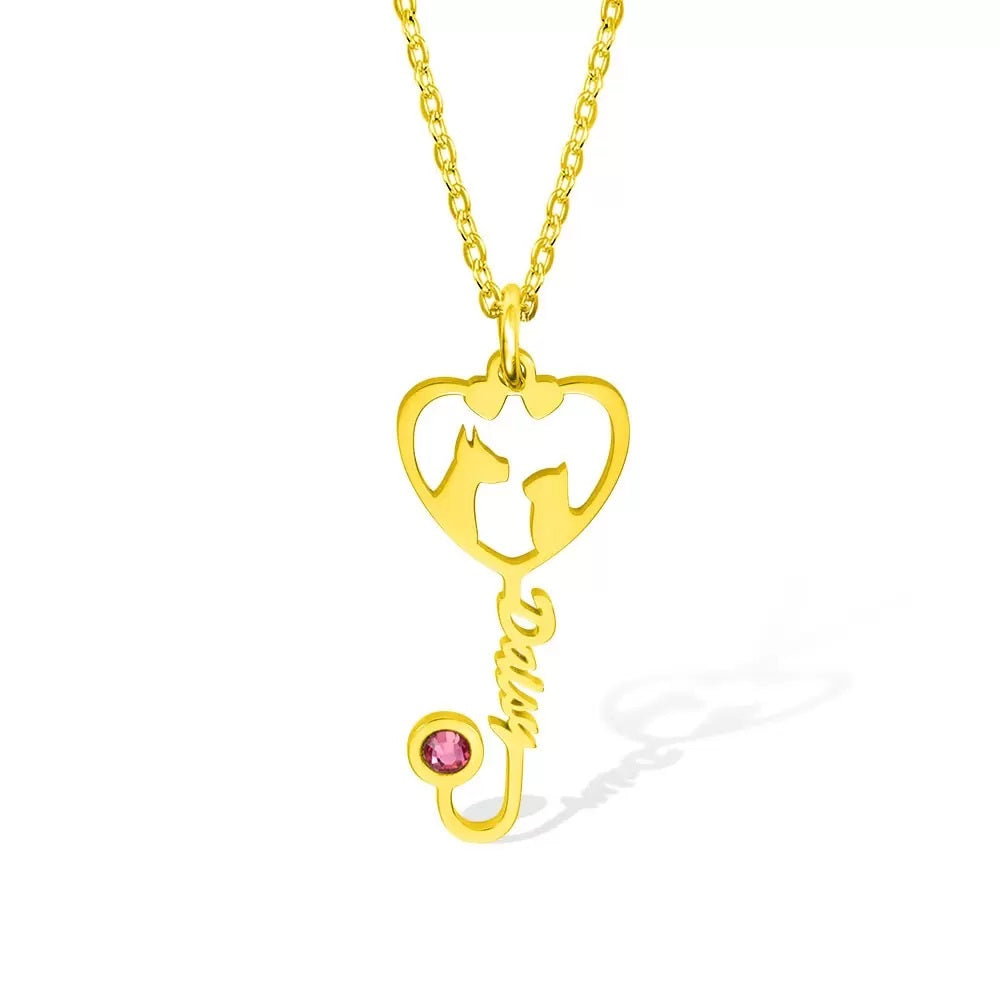 Stethoscope Name Necklace for Veterinarians