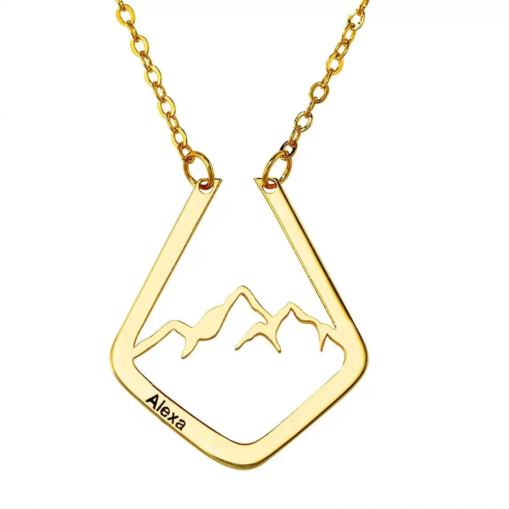 Mountain Design Ring Holder Necklace
