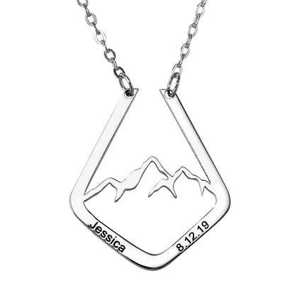Mountain Design Ring Holder Necklace