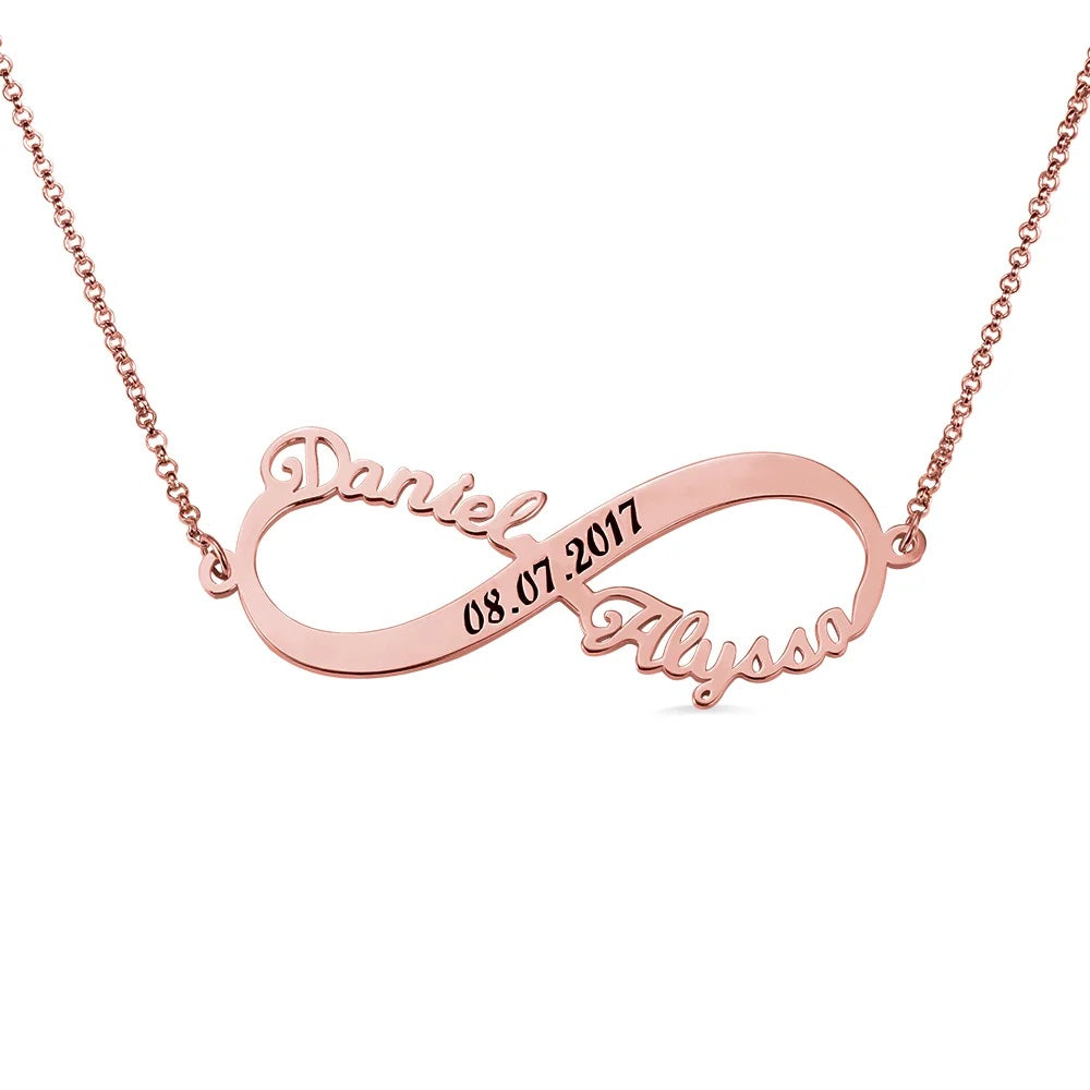 Infinity Name Necklace with Date