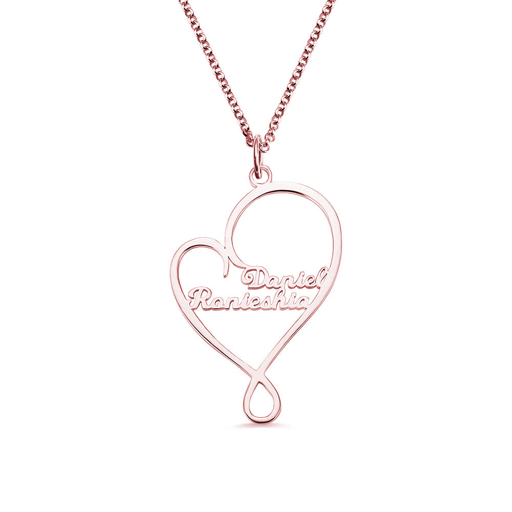 Personalised Hugging Heart Necklace