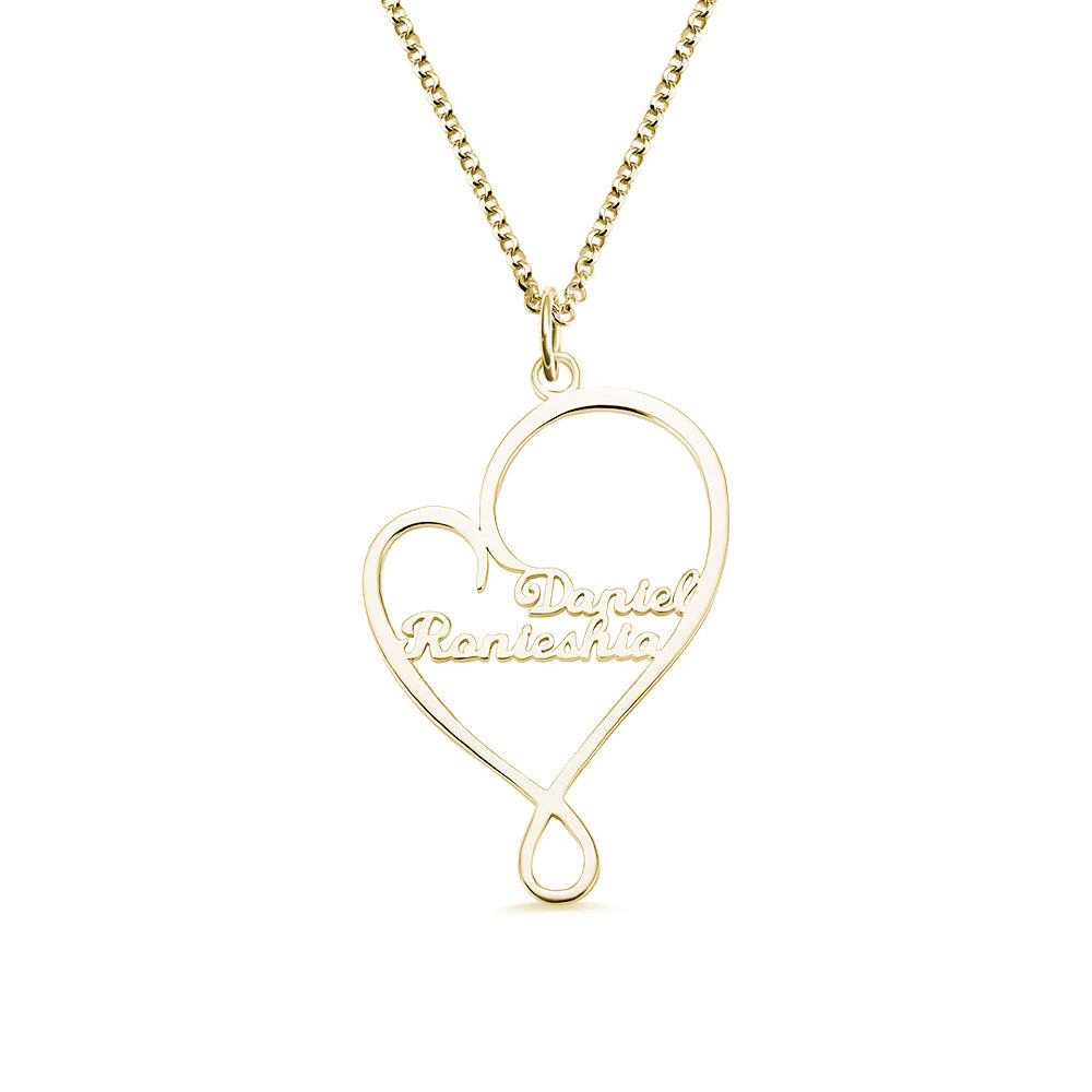 Personalised Hugging Heart Necklace
