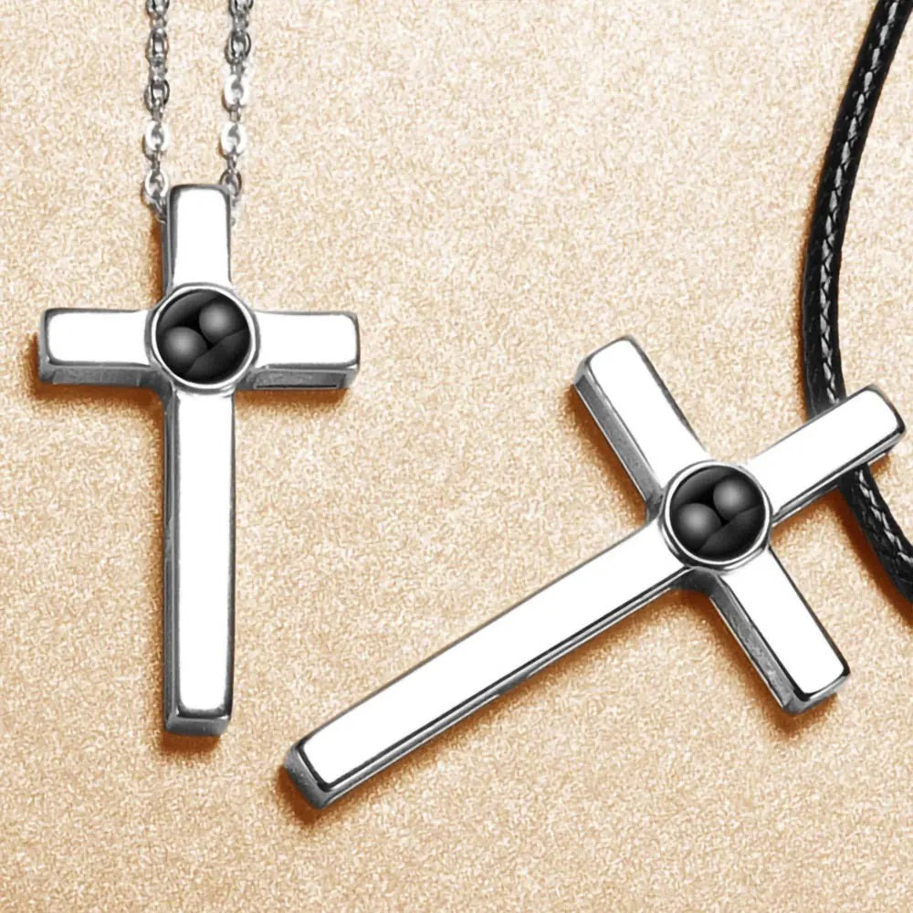 Cross Projection Necklace Set