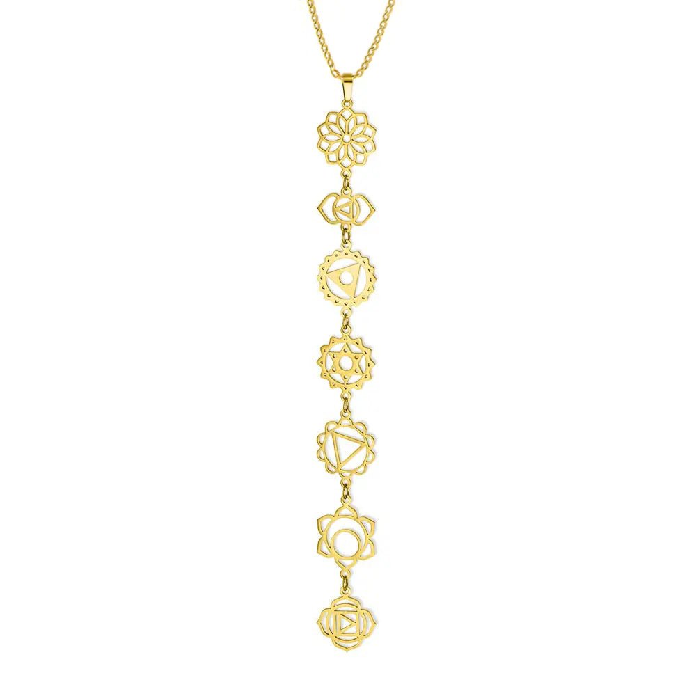 7 Chakra Necklace in Sterling Silver - United Bracelets