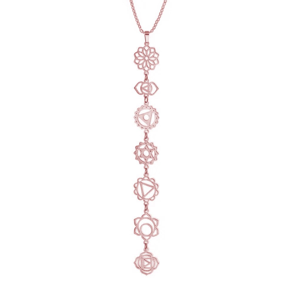 7 Chakra Necklace in Sterling Silver - United Bracelets