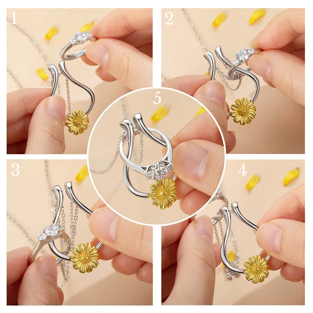 Sunflower Ring Holder Necklace