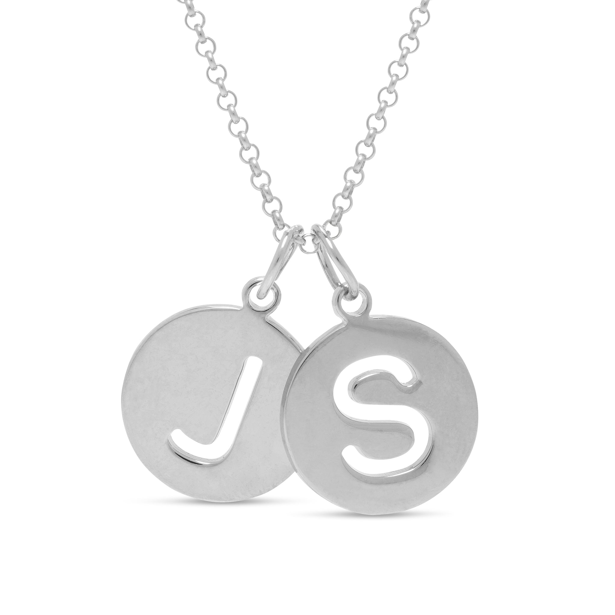 Holepunched Initial Disc Necklace
