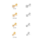 Diamond Flatback Stud Earrings
