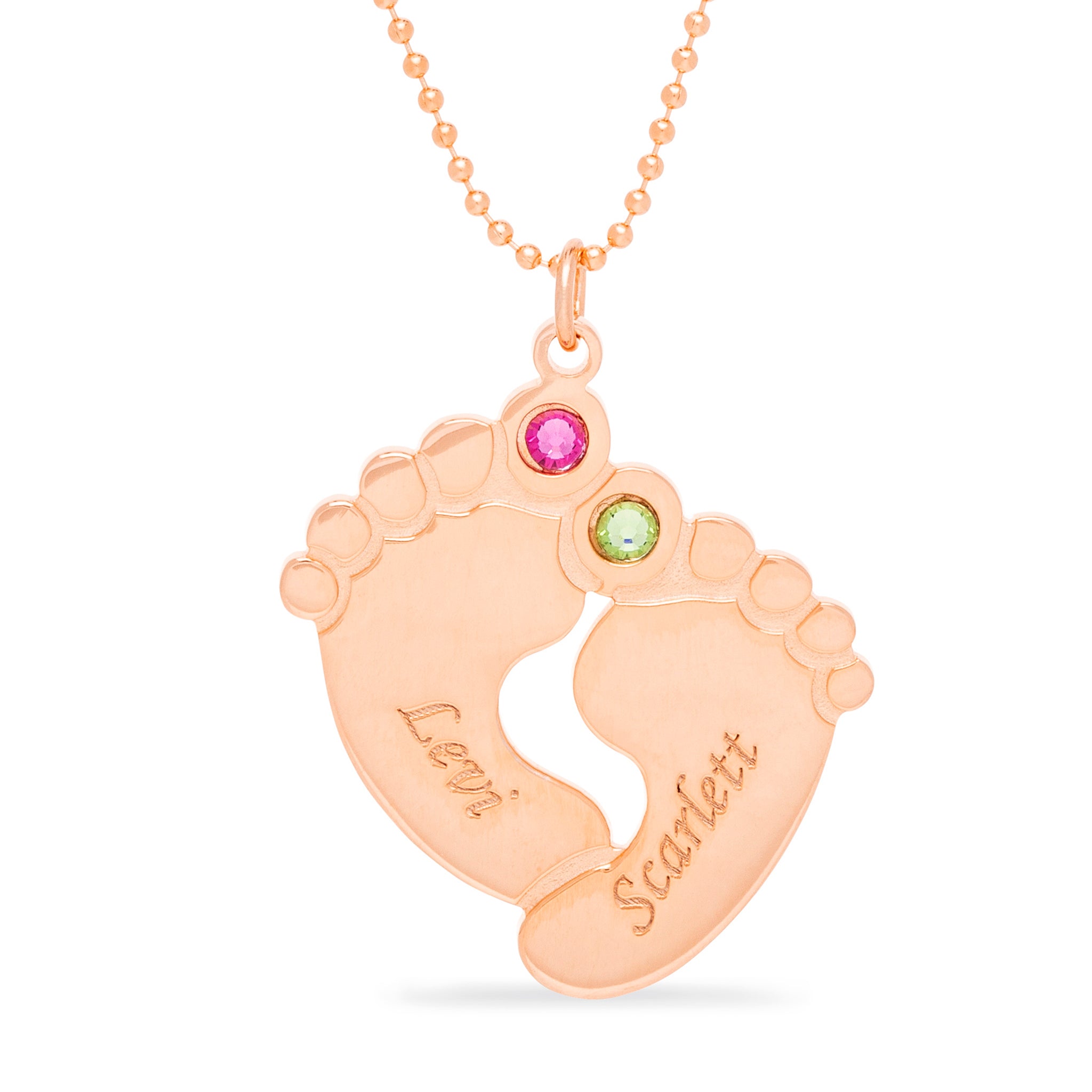 New Life Baby Feet Necklace - Two Names