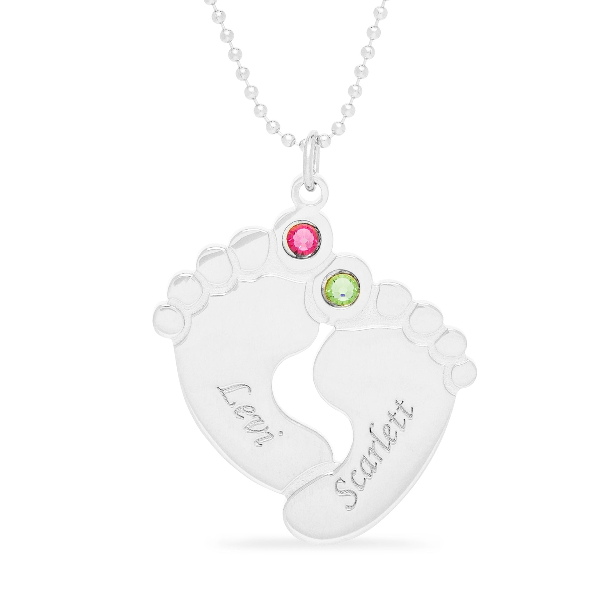 New Life Baby Feet Necklace - Two Names