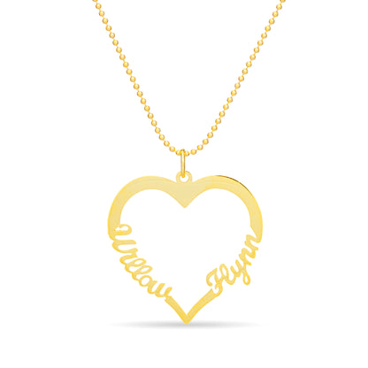 Double Name Heart Necklace