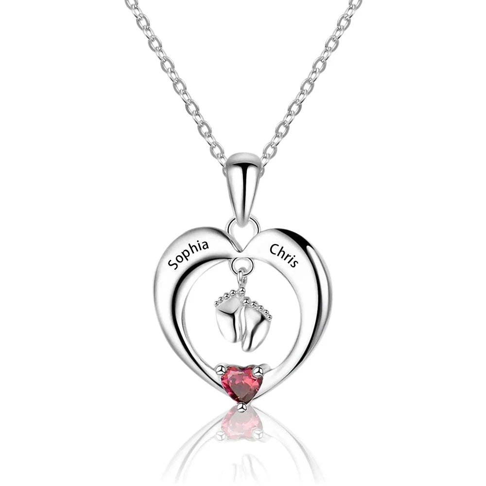 Baby Feet Heart Pendant Necklace - United Bracelets