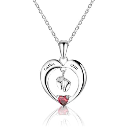 Baby Feet Heart Pendant Necklace - United Bracelets