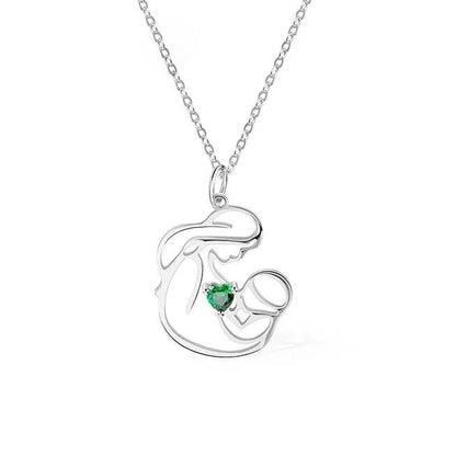 Birthstone Heart Mother &amp; Baby Pendant - United Bracelets