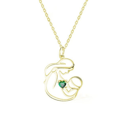 Birthstone Heart Mother &amp; Baby Pendant - United Bracelets