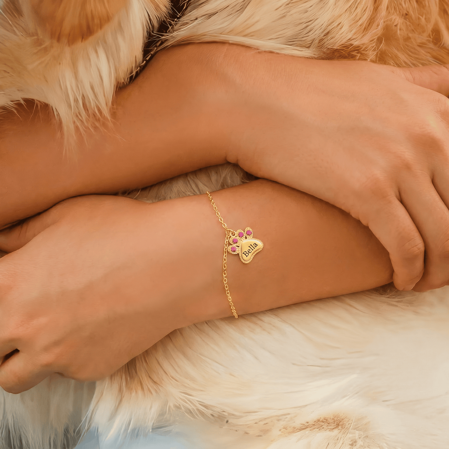 Birthstone Paw Print Bracelet - United Bracelets