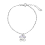Birthstone Paw Print Bracelet - United Bracelets