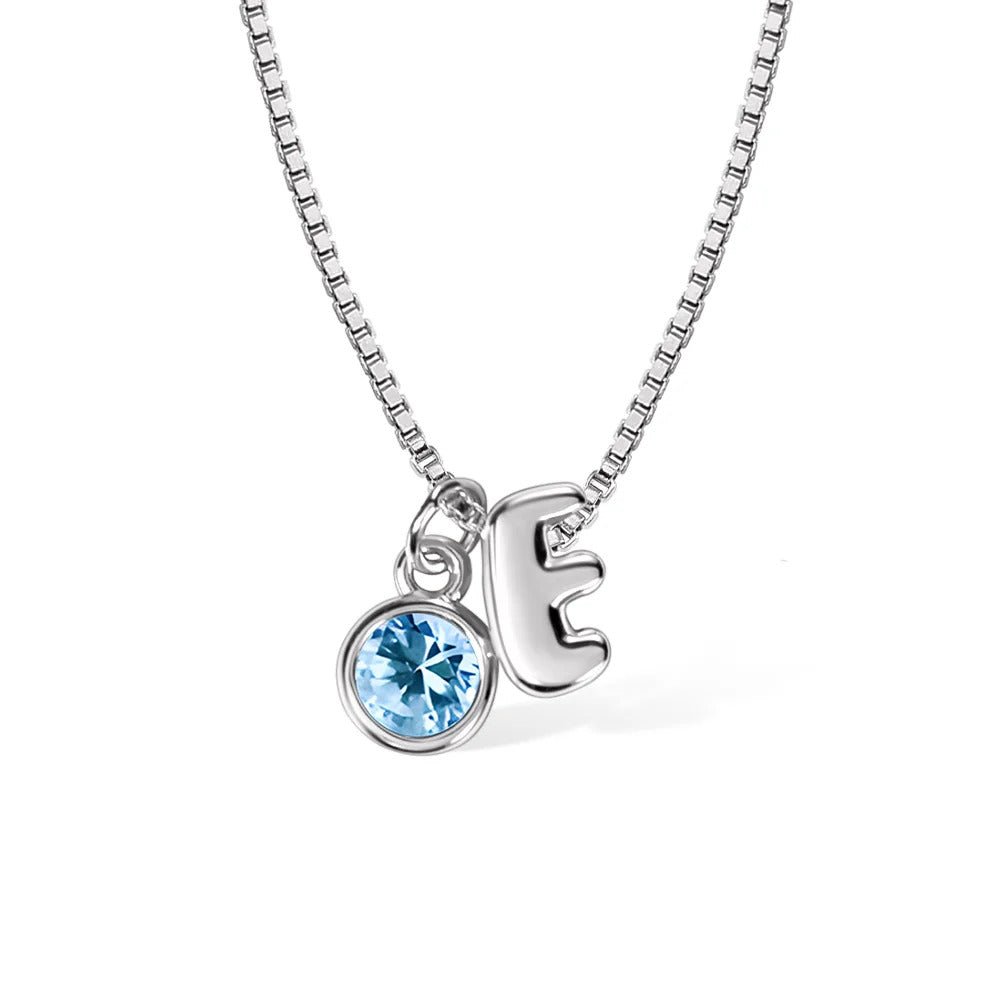 Bubble Letter Necklace with Birthstone - United Bracelets