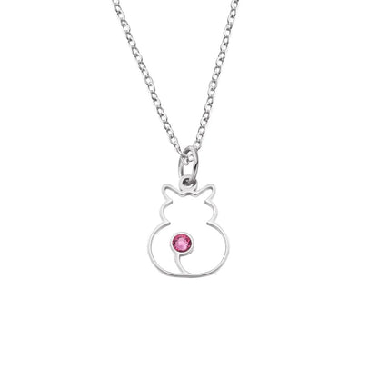 Cat Silhouette Necklace with Birthstone - United Bracelets