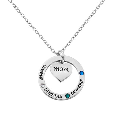 Circle of Love Name Necklace with Custom Birthstones - United Bracelets