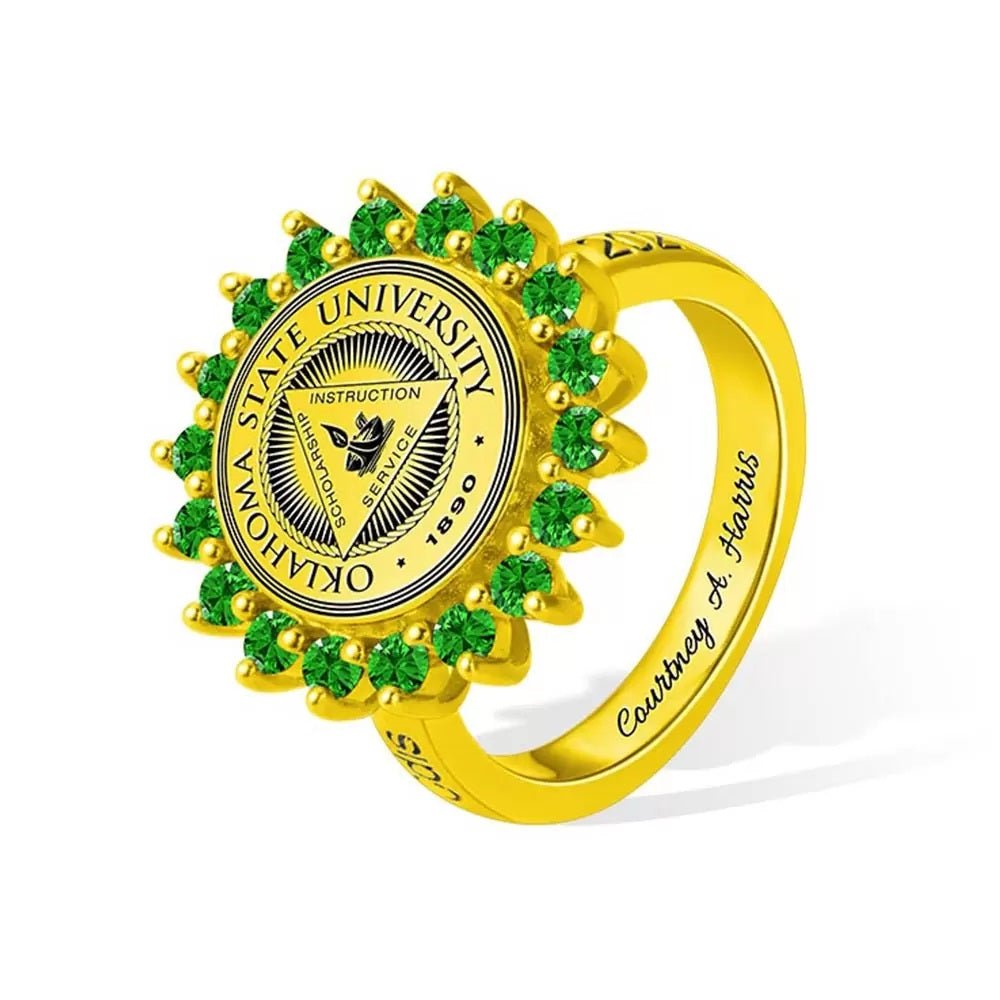 Coat of Arms Signet Ring with Personalised Birthstone - United Bracelets