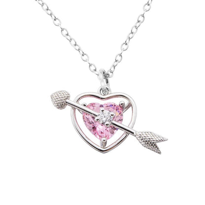 Cupid Arrow &amp; Heart Necklace with Personalised Birthstone - United Bracelets