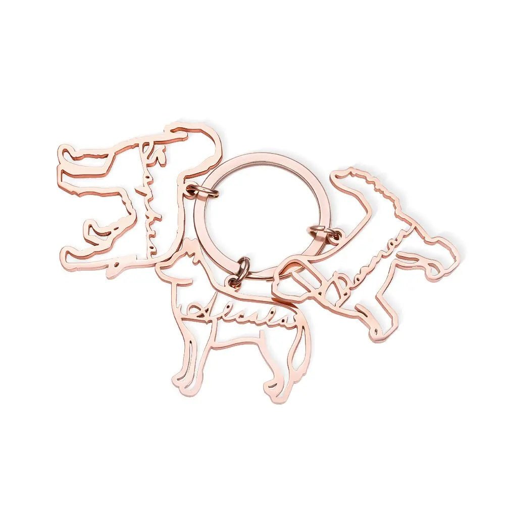 Custom Dog Silhouette Keychain - United Bracelets