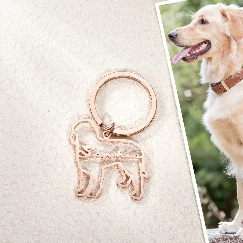 Custom Dog Silhouette Keychain - United Bracelets