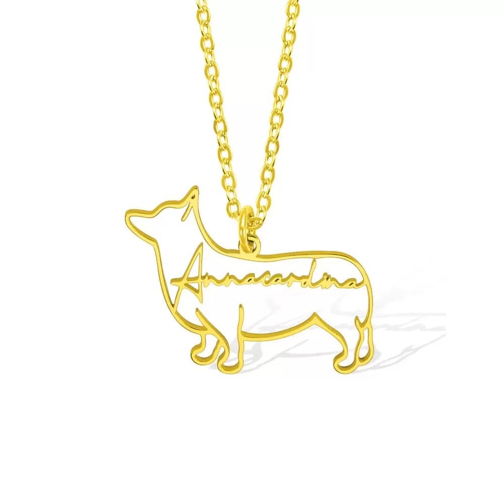 Dog silhouette necklace best sale