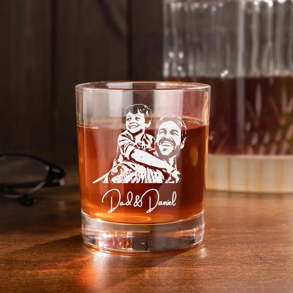 Custom Engraved Photo Whiskey Glass - United Bracelets