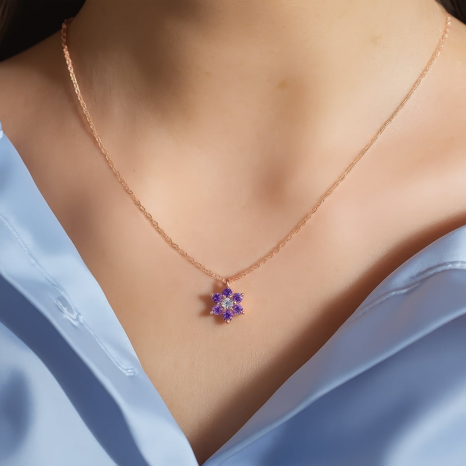 Dainty Birthstone Flower Necklace - United Bracelets