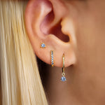 Dainty Pave Birthstone Huggies - United Bracelets