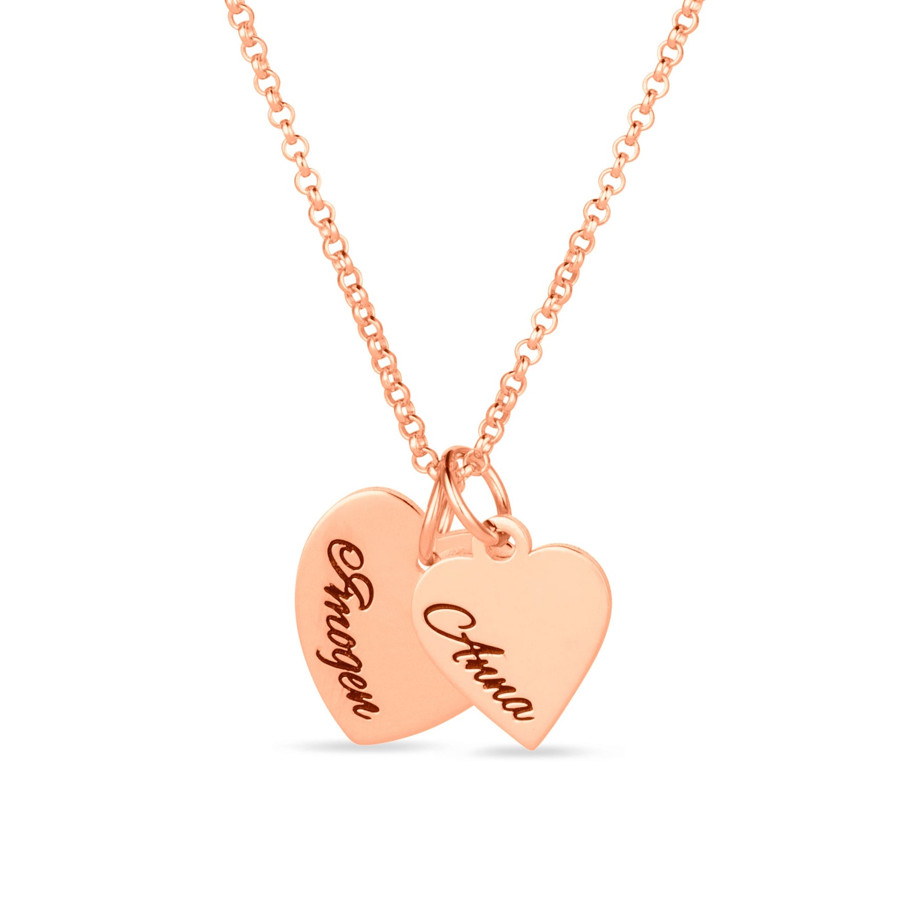 Double Heart Name Necklace – United Bracelets