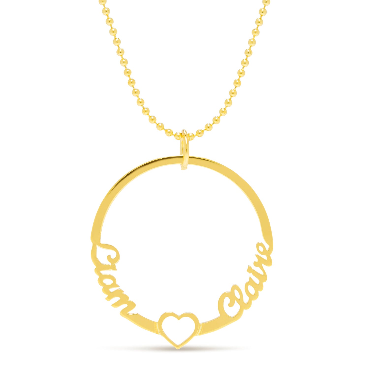 Double Name Circle Necklace - United Bracelets