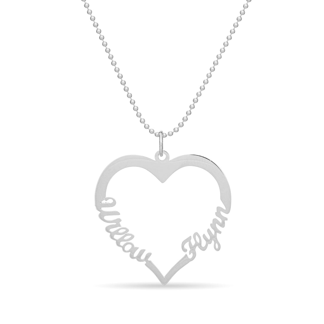 Double Name Heart Necklace - United Bracelets