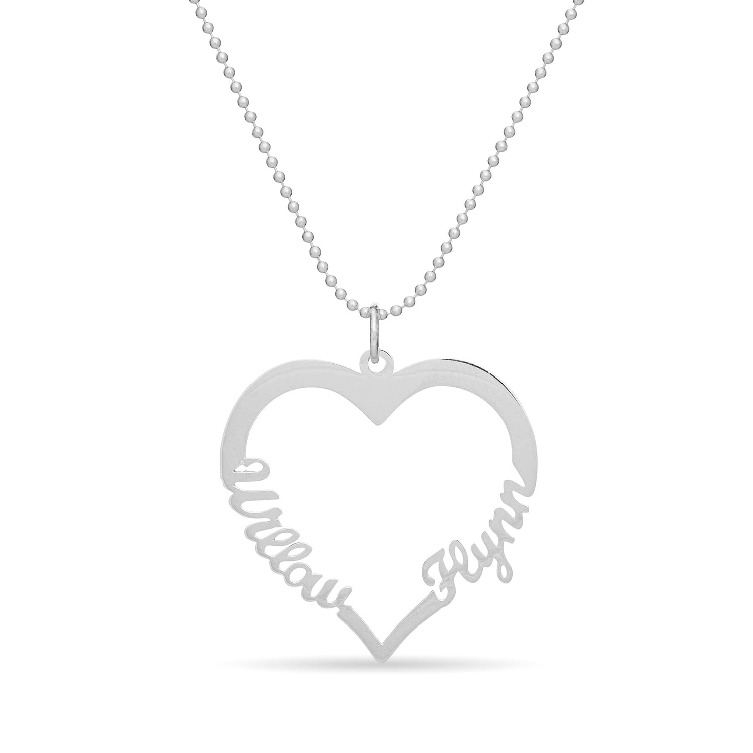 Double Name Heart Necklace - United Bracelets