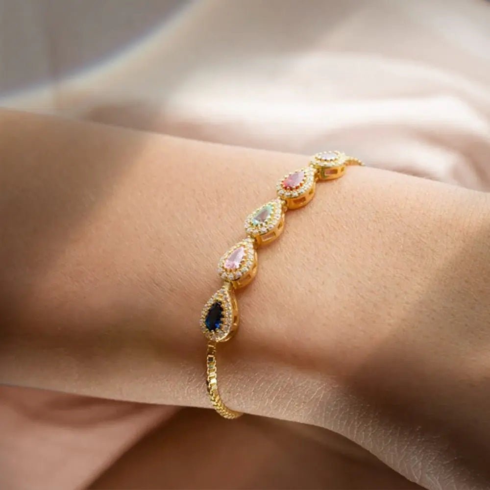 Drop Shaped Birthstone Bracelet - United Bracelets