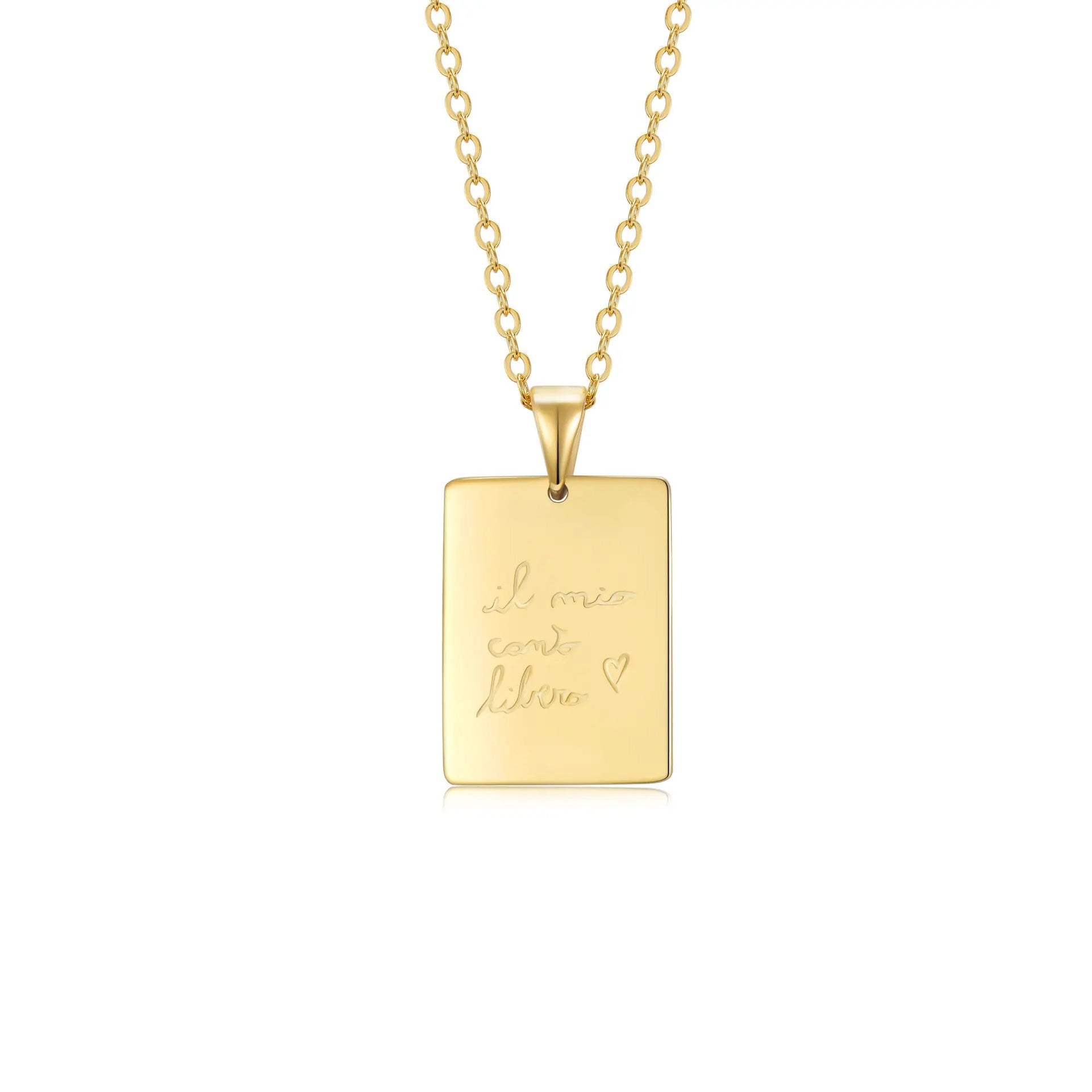 Engravable Rectangle Tag Pendant Necklace - United Bracelets