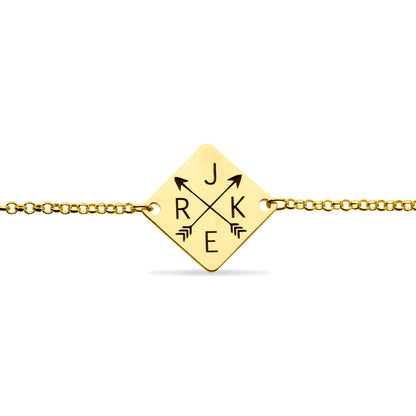 Engraved Crossed Paths Bracelet - United Bracelets