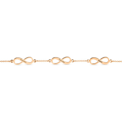 Engraved Triple Infinity Bracelet - United Bracelets