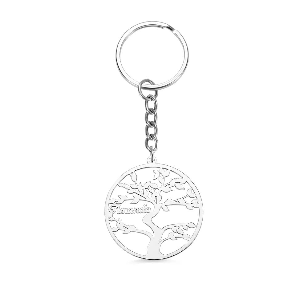 Family Tree Keychain with Personalised Names - United Bracelets